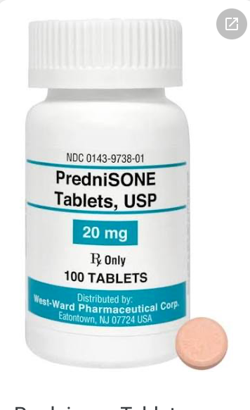 Prednisone 20 mg tablets, 100 count bottle