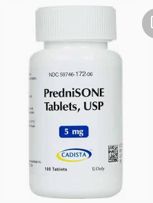 Prednisone 5 mg tablets, 100 count bottle