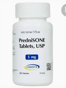 Prednisone 5 mg tablets, 100 count bottle