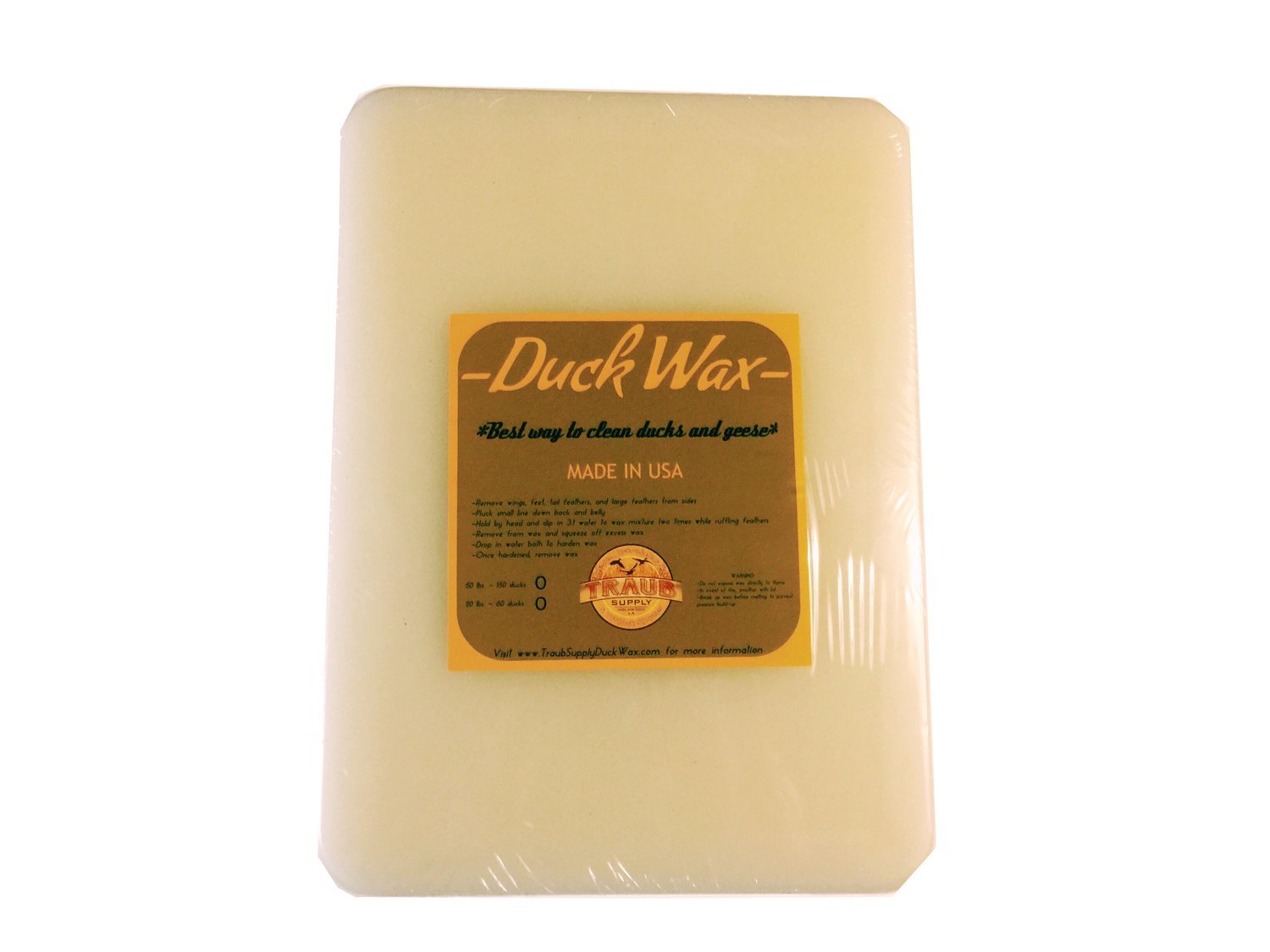 BUY NOW    -     5 slabs 55 lbs. Wild Duck Wax (CLEANS ABOUT 150 DUCKS) USA ONLY SHIPPING INCLUDED