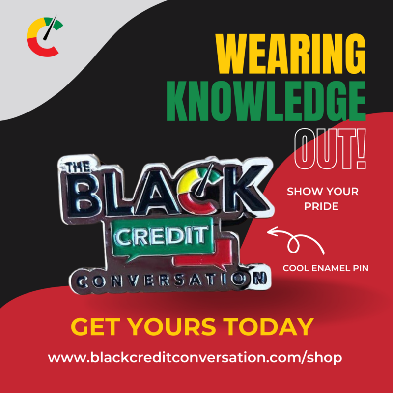 Black Credit Conversation Lapel Pin
