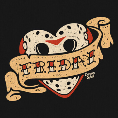 Friday the 13th 1 color 2x2 or 3x1 inch one color tattoos
