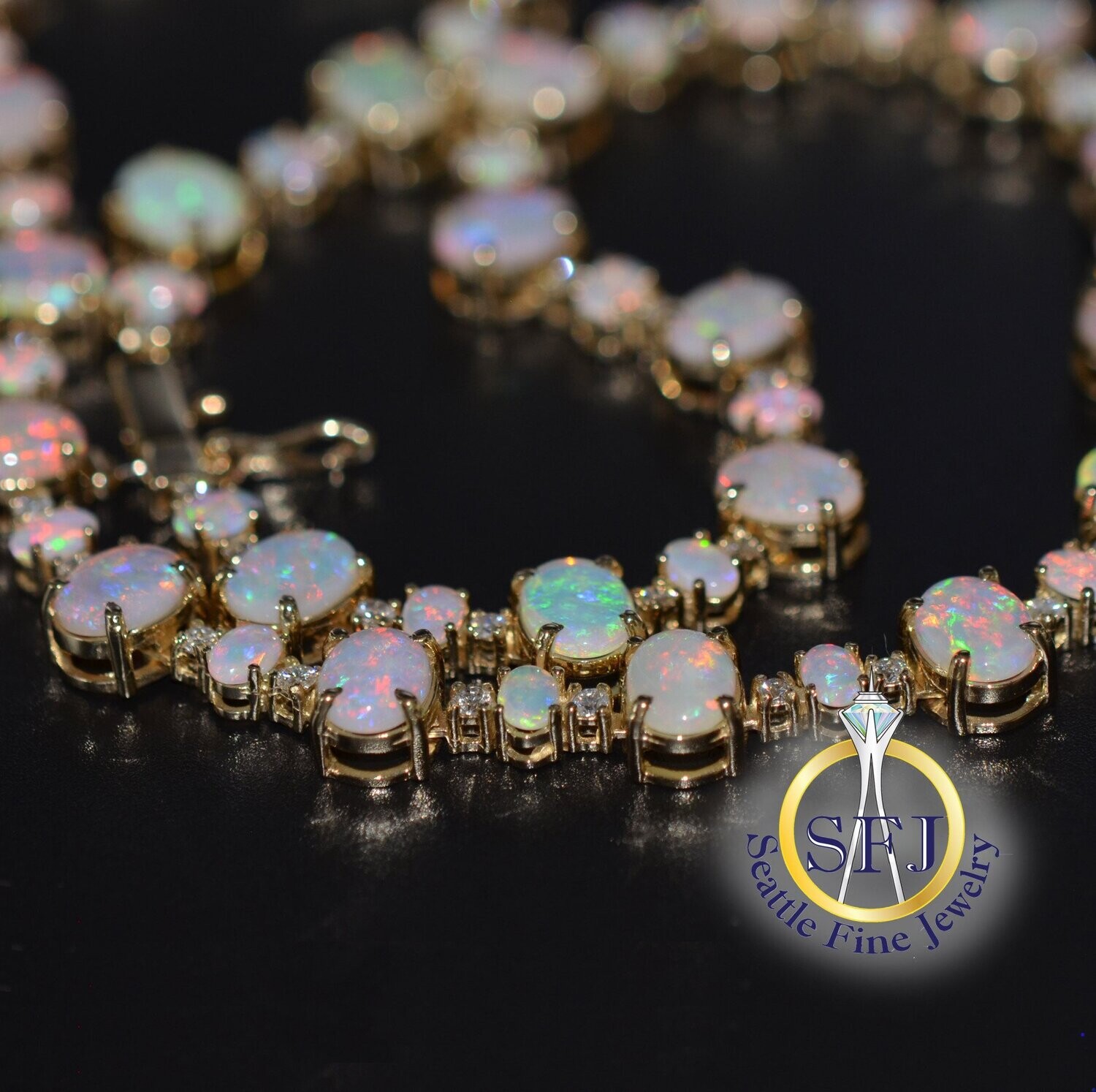 Faux Opal Necklace – Victorian Revival Style – 1960s - Ruby Lane