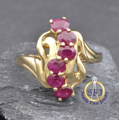 Ruby Ring 14K Solid Yellow Gold
