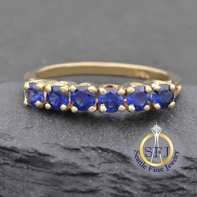 Sapphire Ring 14K Solid Yellow Gold