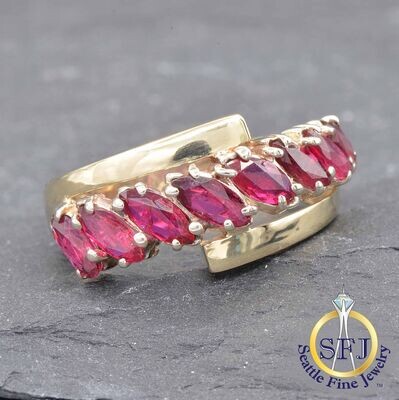 Ruby Ring, Solid 14k Yellow Gold