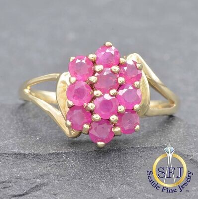 Ruby Ring, Solid 10k Yellow Gold