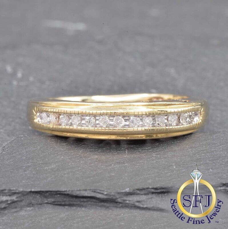 Diamond 'I Love You' Ring, Solid 10K Yellow Gold