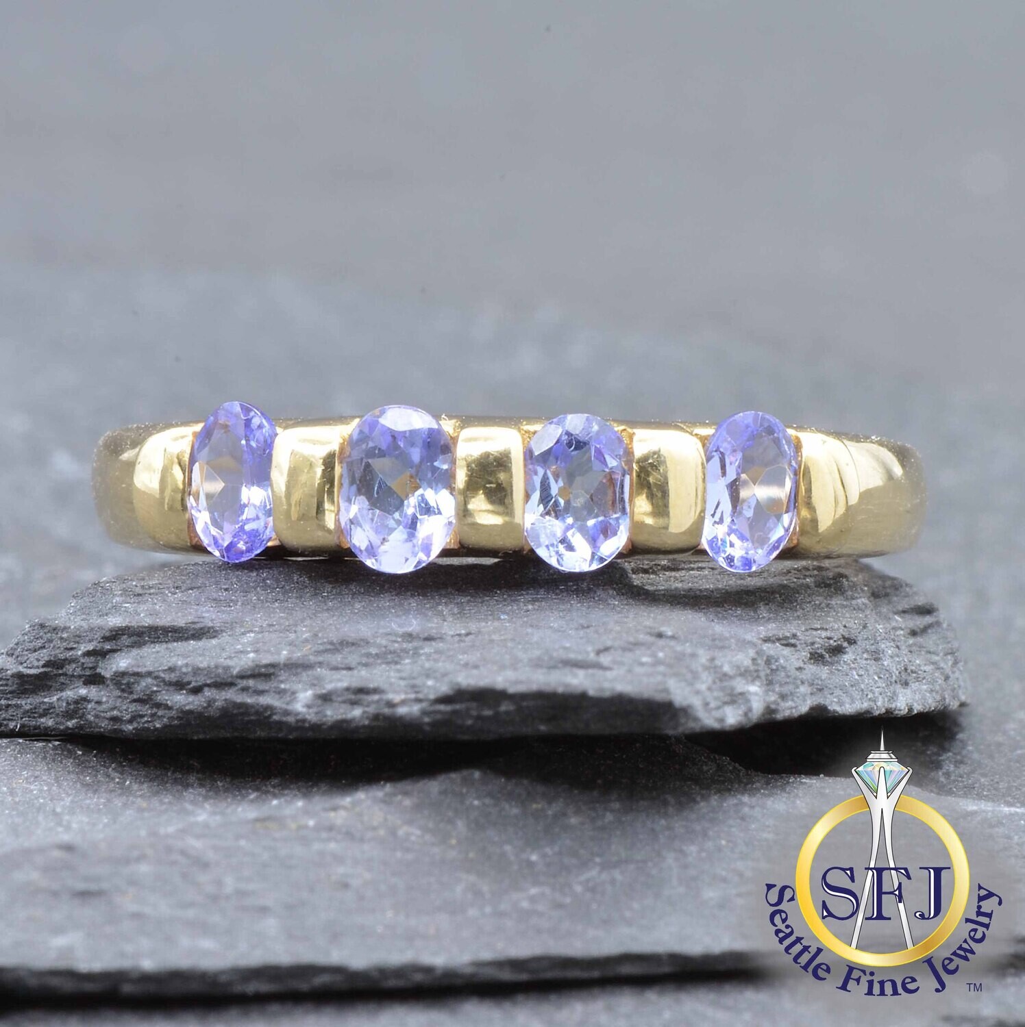 Tanzanite Ring, Solid 14k Yellow Gold