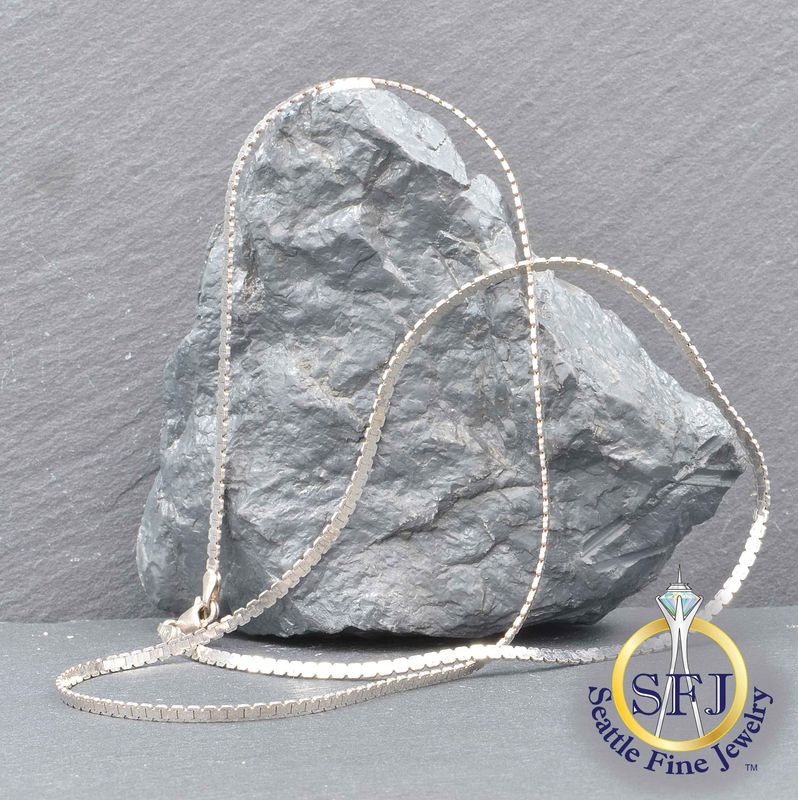 Fancy Link Chain Necklace, Solid Sterling Silver