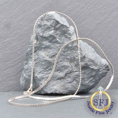 Fancy Link Chain Necklace, Solid Sterling Silver