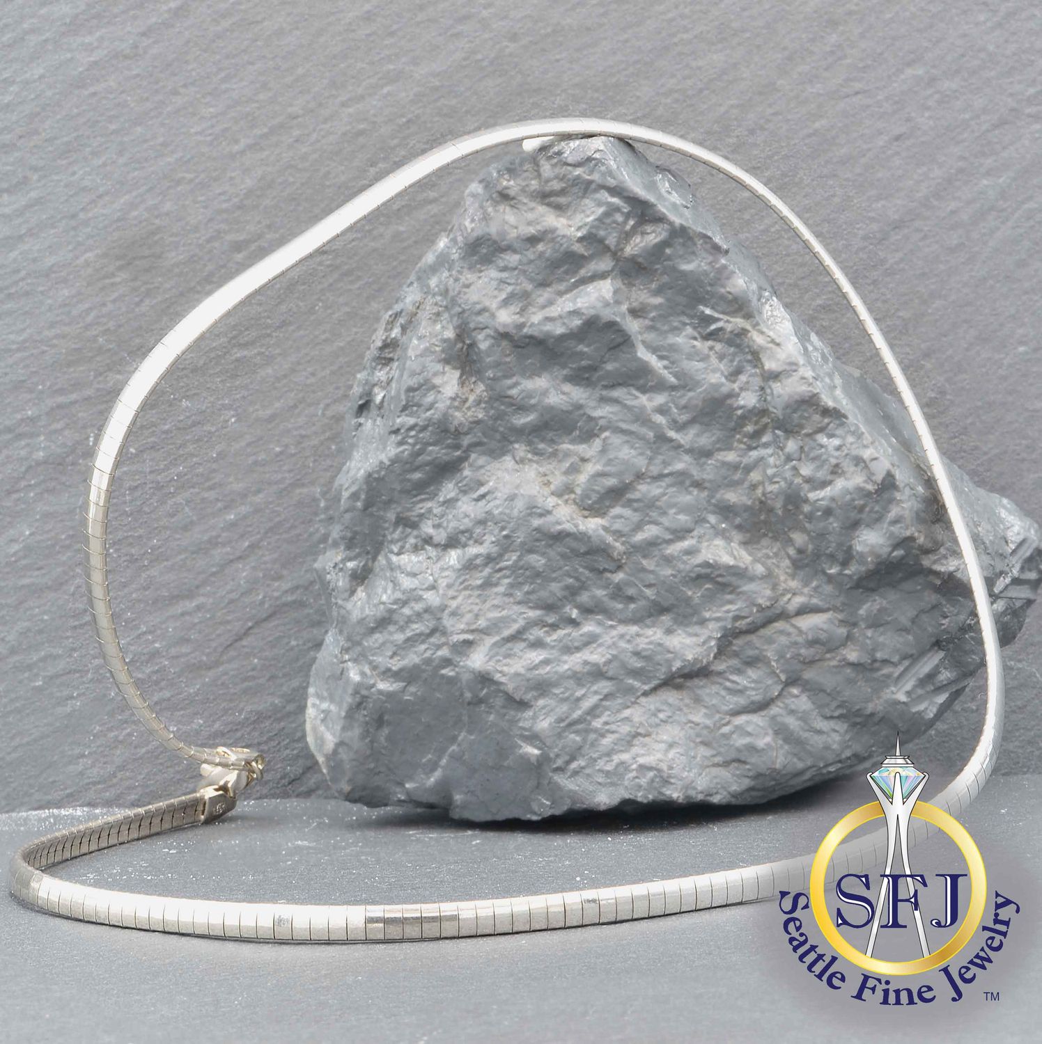 Omega Necklace, Solid Sterling Silver