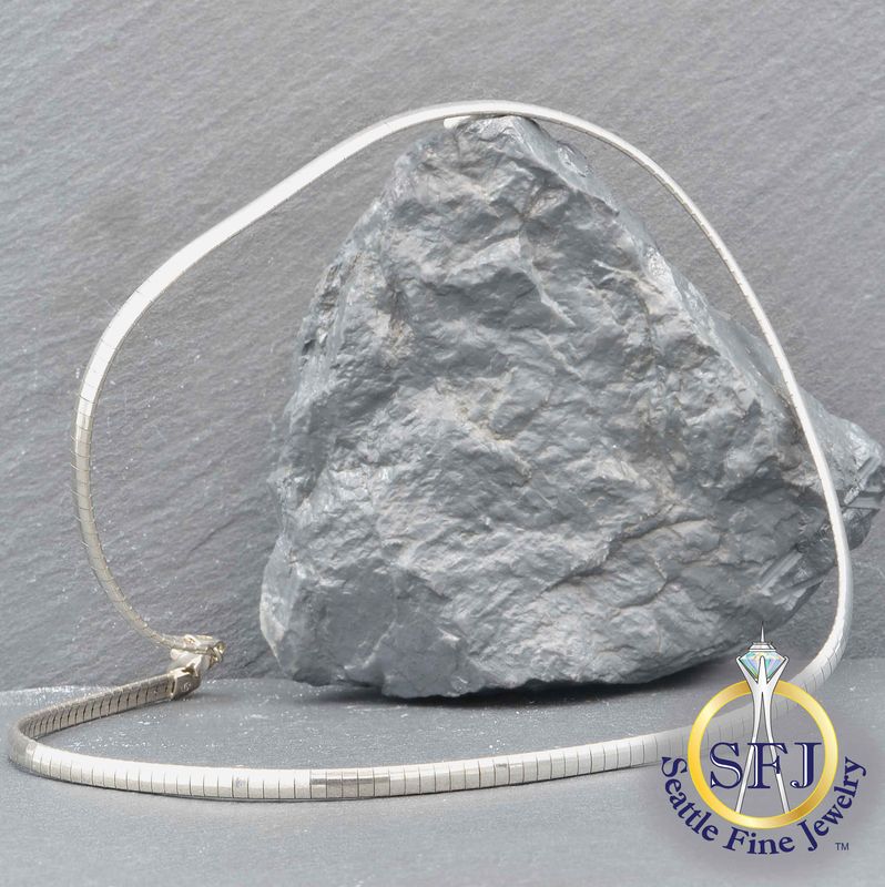 Omega Necklace, Solid Sterling Silver