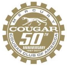 CCOA Mercury Cougar 50th Anniversary Window Cling - Gold