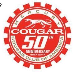 CCOA Mercury Cougar 50th Anniversary Window Cling - Red