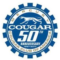 CCOA Mercury Cougar 50th Anniversary Window Cling - Blue