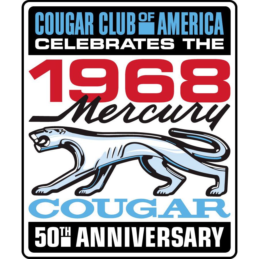 1968 Mercury Cougar 50th Anniversary Window Cling