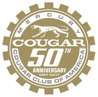 CCOA Mercury Cougar 50th Anniversary Window Cling - Gold