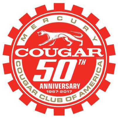 CCOA Mercury Cougar 50th Anniversary Window Cling - Red