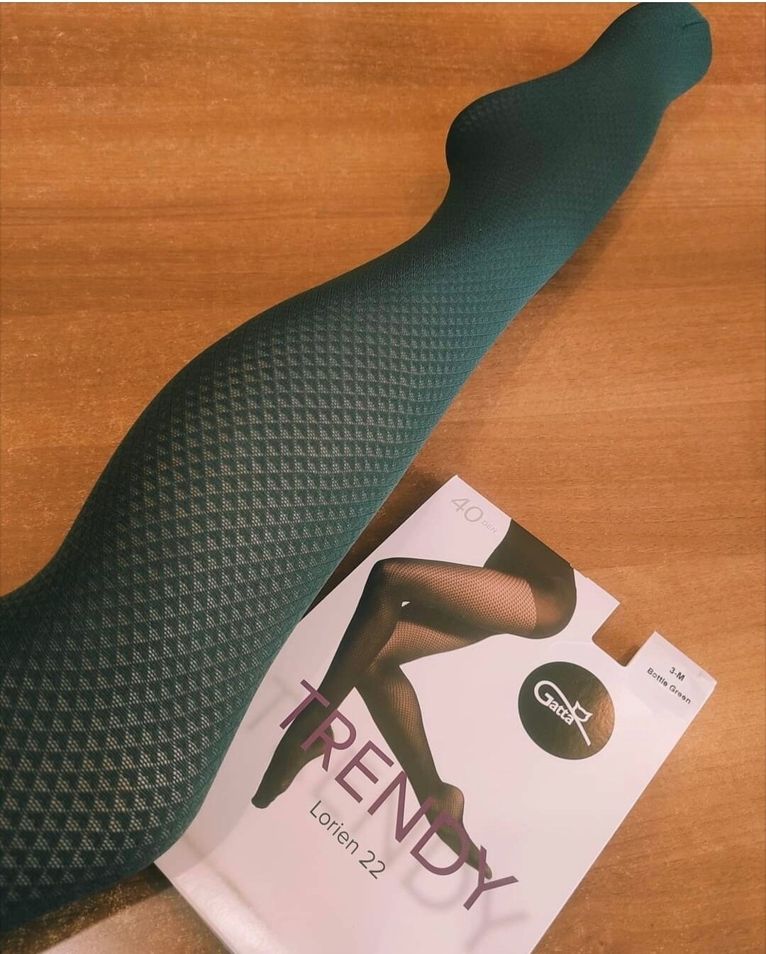 LORIEN 22 - Ženske čarape 40 DEN - Bottle Green