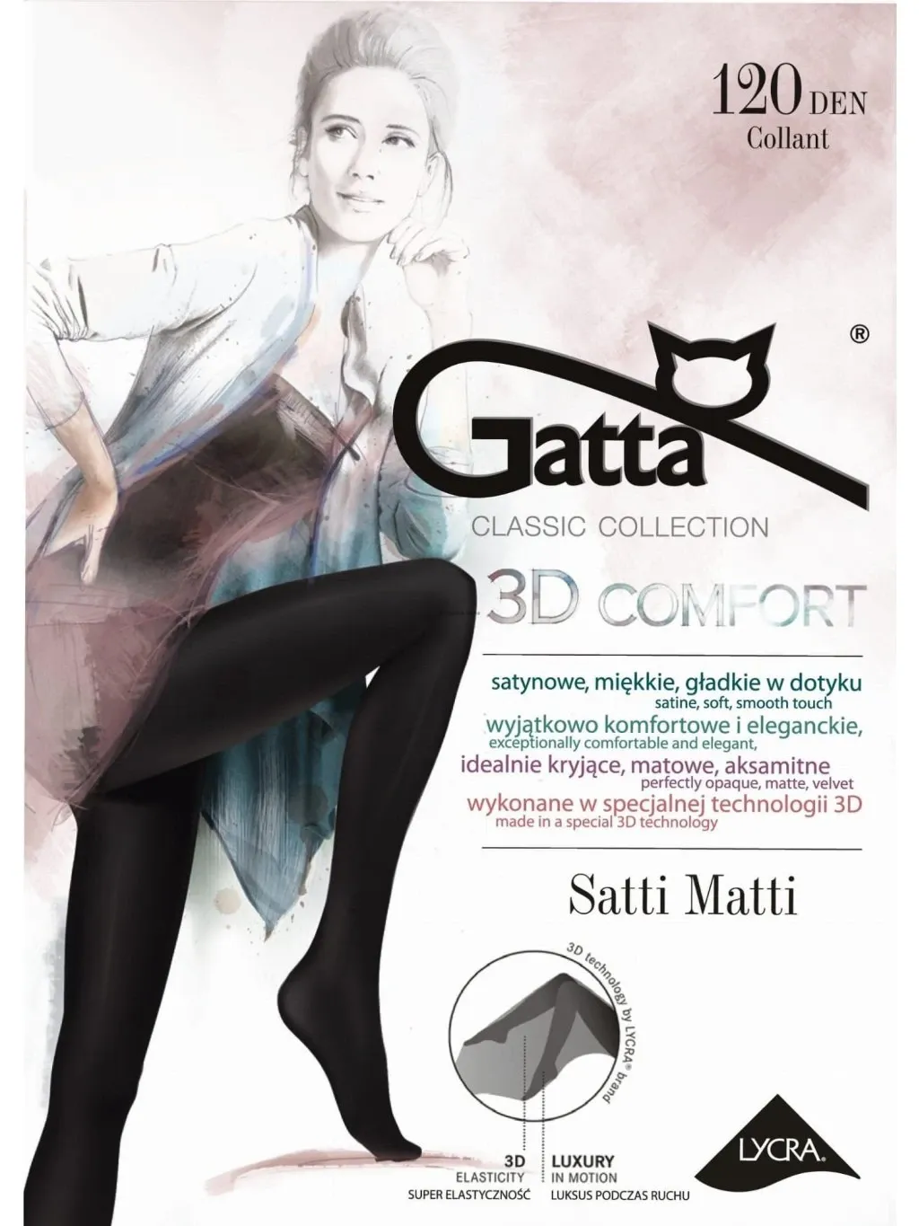 SATTI MATTI 120 - Ženske čarape 120 DEN