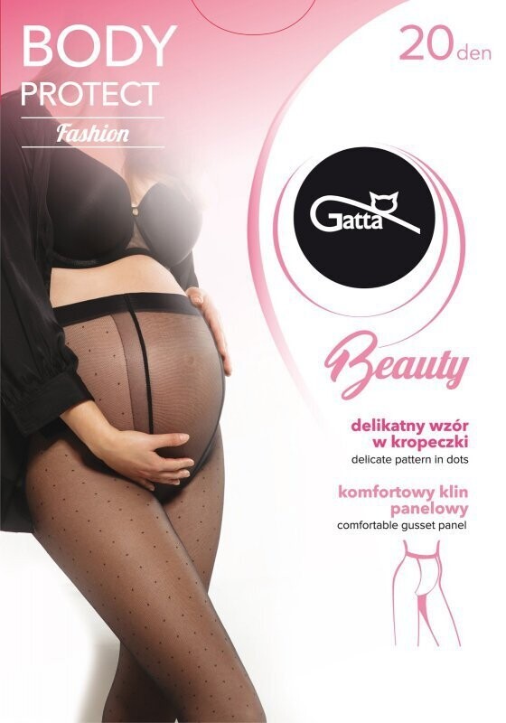 Trudnička čarapa BODY PROTECT DOTSY sa tufnicama – crna