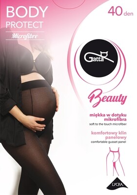 BODY PROTECT 40 – Trudničke čarape 40 DEN-a Trudnica u BODY PROTECT 40 čarapama sa elastičnim pojasom