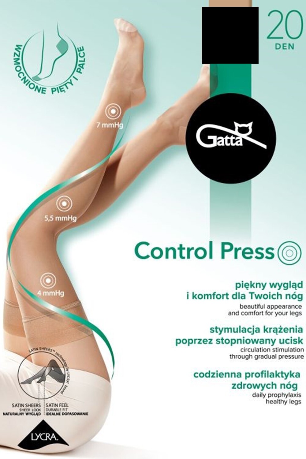 CONTROL PRESS - Ženske samodržeće čarape 20 DEN CONTROL PRESS - Ženske samodržeće čarape 20 DEN