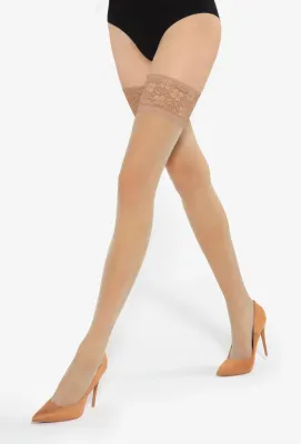 Samodržeće čarape 15 DEN sa čipkom Gatta Michelle