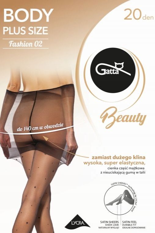 BODY PLUS SIZE - FASHION 02 - Ženske unihop čarape 20 DEN