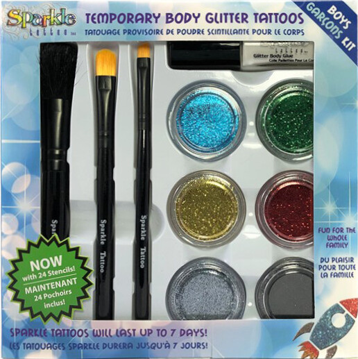 Boy Glitter Tattoo Party Kit