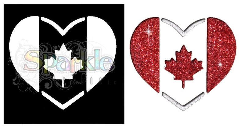 Canada Heart Flag Stencil