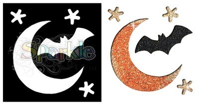 Moon &amp; Bat Stencil