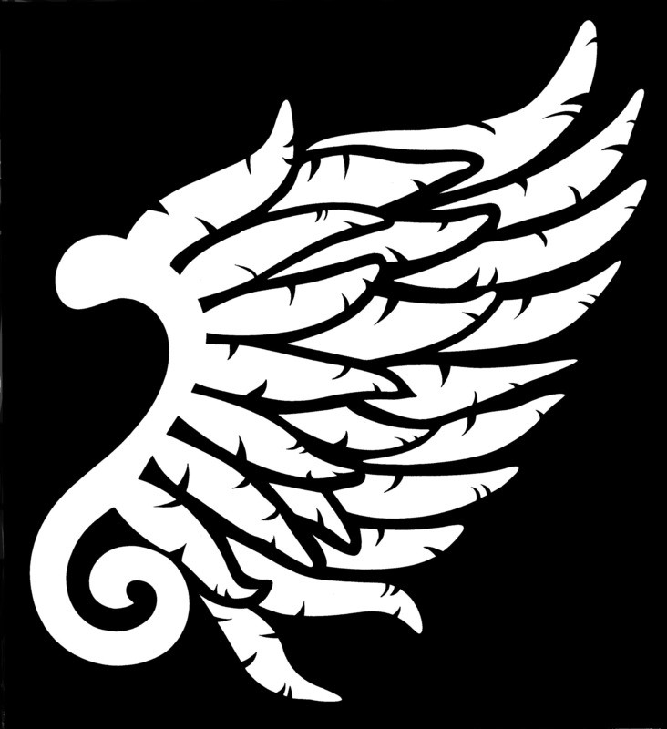 Right Angel Wing Stencil