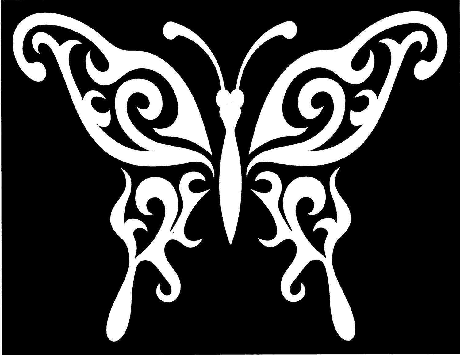 Tribal Butterfly Stencil