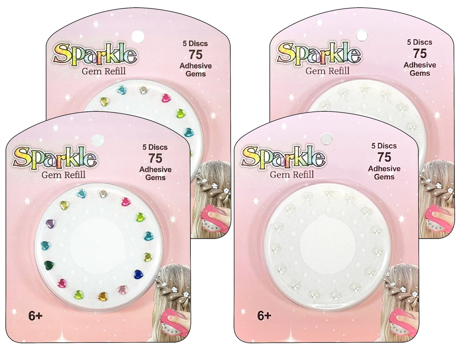 SALE!  4 Pack Bundle of Hair Gem Refills
