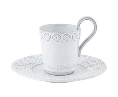 Coppia tazze caffè c. piattino (Rua Nova bianco antico) Coppia tazze caffè c. piattino (Rua Nova bianco antico)