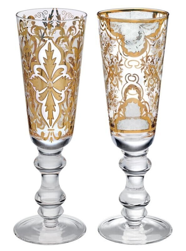 Set 2 flute white Damasco Set 2 flute white Damasco