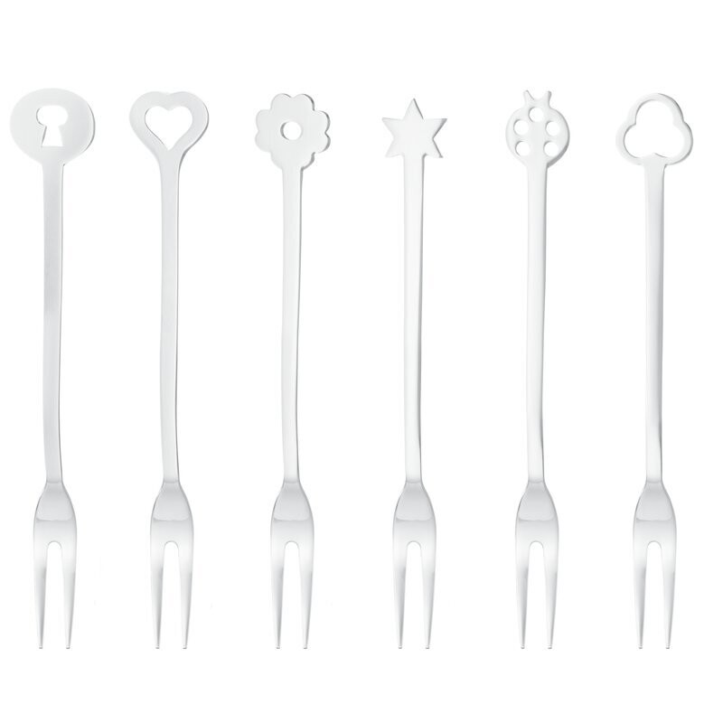 Set 6 forchettine Party Portafortuna acciaio inox