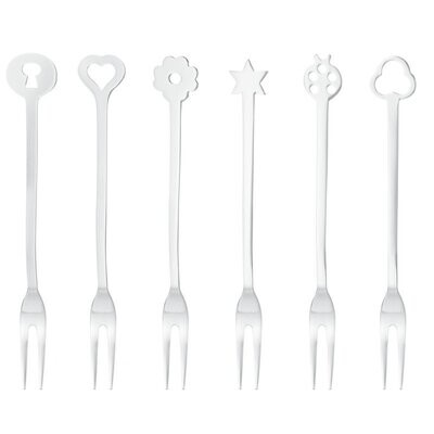 Set 6 forchettine Party Portafortuna acciaio inox Set 6 forchettine Party Portafortuna acciaio inox