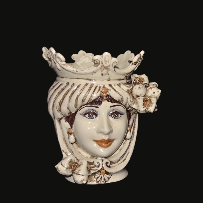 Testa di Moro ( femmina ) avorio h. cm.25 Ceramica Sofia Testa di Moro ( femmina ) avorio h. cm.25 Ceramica Sofia