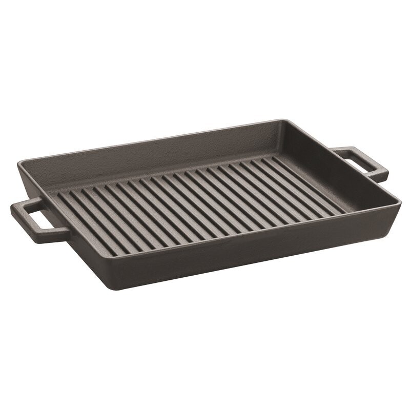 Bistecchiera antiaderente in ghisa smaltata rett. 26x32  Lava con coprimaniglie silicone