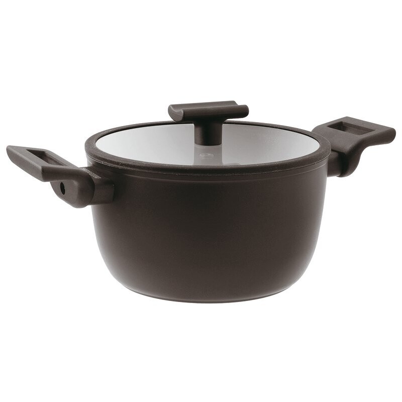 Casseruola alta 2 maniglie antiaderente con coperchio Titan Pro cm.24 double induction