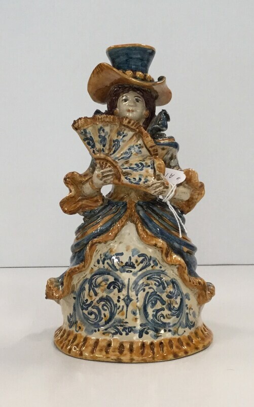 Lumiera mignon femmina h 23 blu/arancio Ceramica Sofia