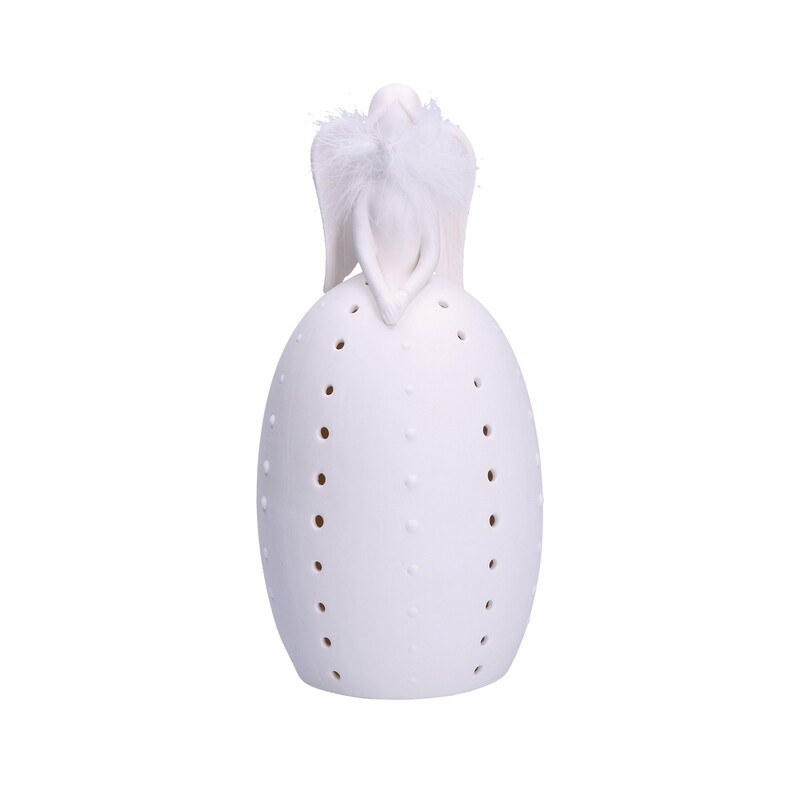 Angelo Paradiso B con led porcellana Ø 11 X H. 26 cm