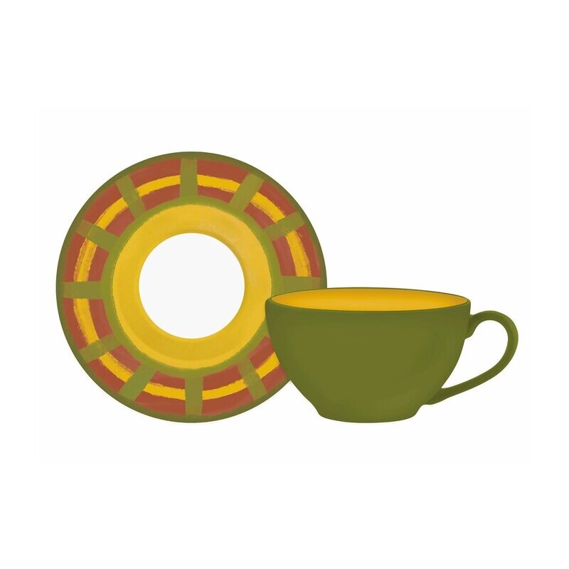 Tazza Colazione con piattino Cottage verde 0,27 Lt