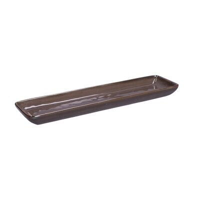 Vassoio rettangolare Concerto grigio tortora 32x8 cm
