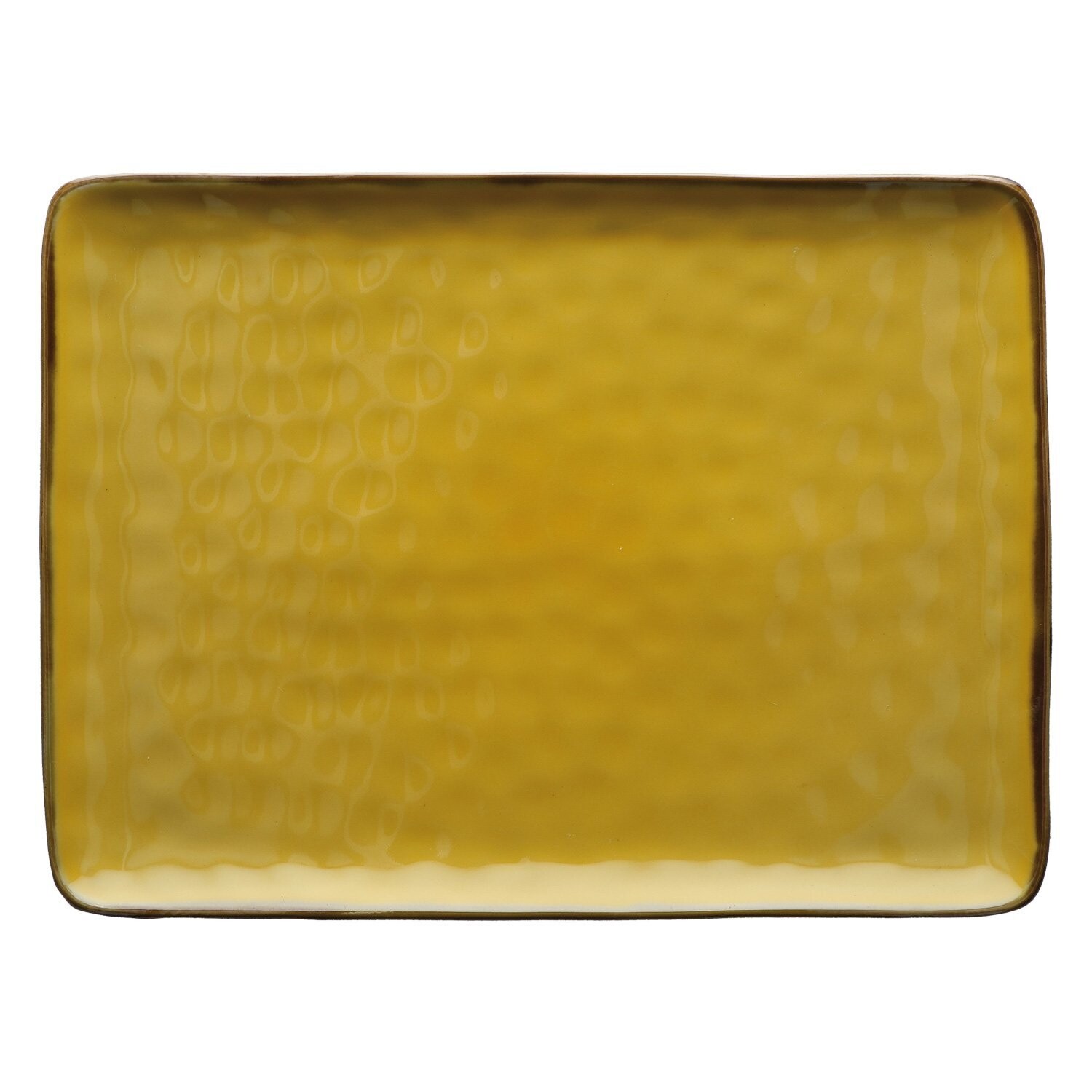 Vassoio rettangolare Concerto ocra 36x26,5 cm
