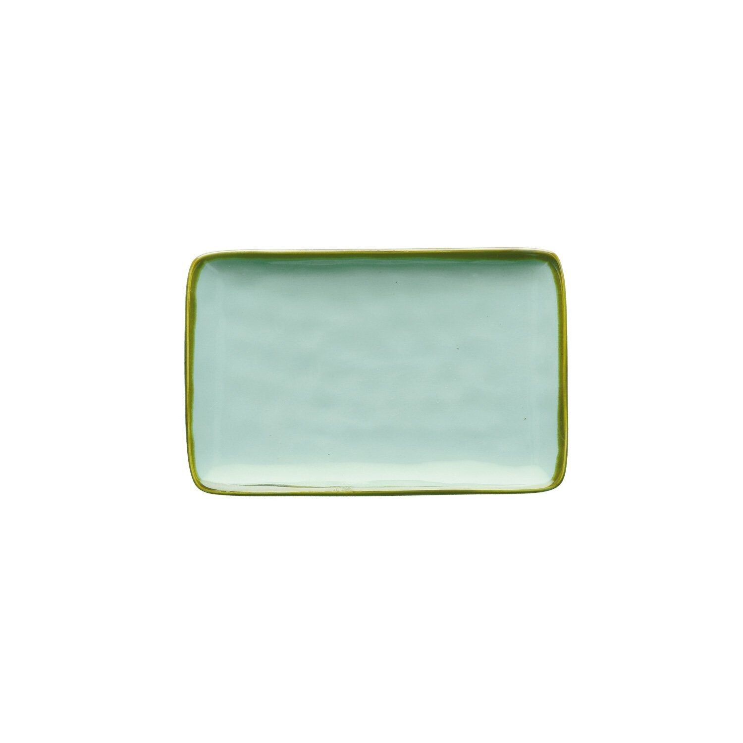 Vassoio rettangolare Concerto verde acqua 20x13  cm
