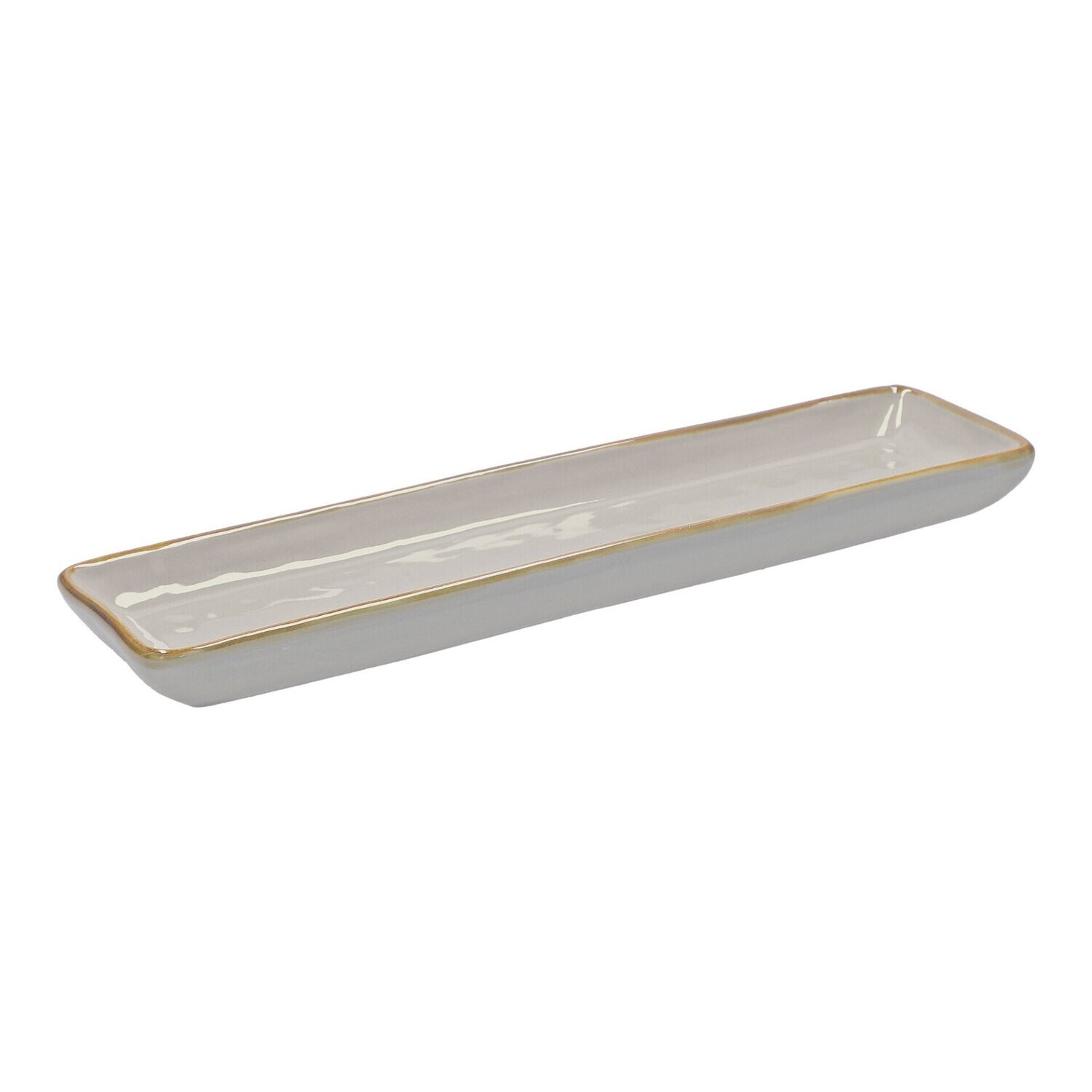 Vassoio rettangolare Concerto grigio perla 32x8 cm